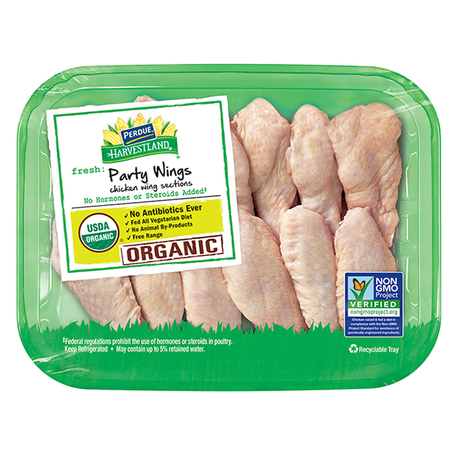 PERDUE HARVESTLAND ORGANIC CHICKEN WING SECTIONS, TRAYPACK