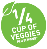 1/4 cup of veggies per serving*