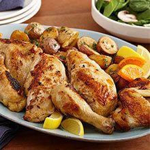 Pan Roasted Citrus Fennel Brined Chicken