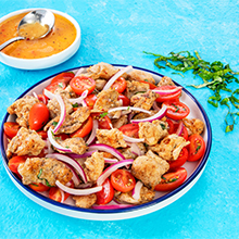 5 Minute Greek Chicken and Tomato Salad