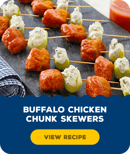 Buffalo Chicken Chunk Skewers