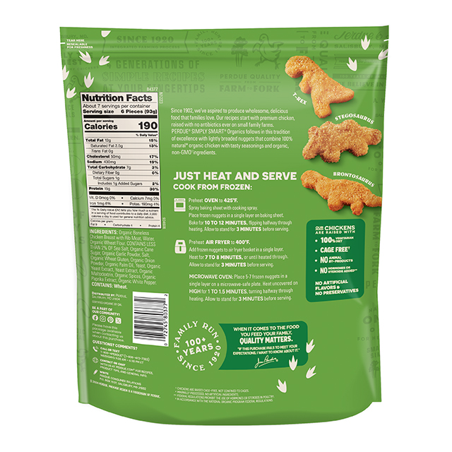 PERDUE® SIMPLY SMART® Organic Lightly Breaded Chicken Dino Nuggets