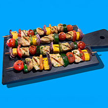 5 Ingredient Grilled Rainbow Diced Chicken Kebabs