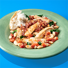 One Pot Tuscan Chicken and White Beans