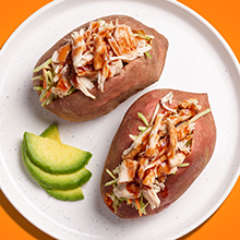 BBQ Chicken Loaded Sweet Potatoes