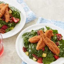Whole Grain Tenders Spinach Salad with Strawberries and Pecans